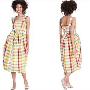 Colorful Plaid Midi Dress
